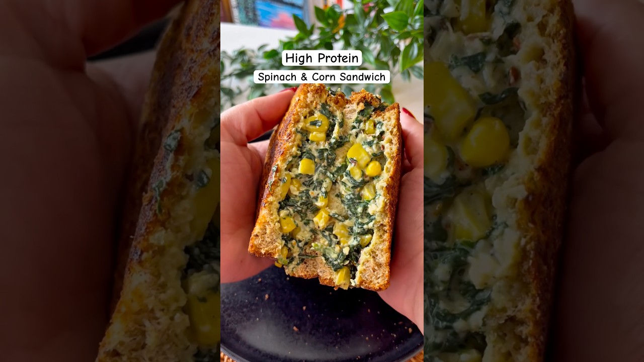 High Protein Spinach and Corn Sandwich 😍