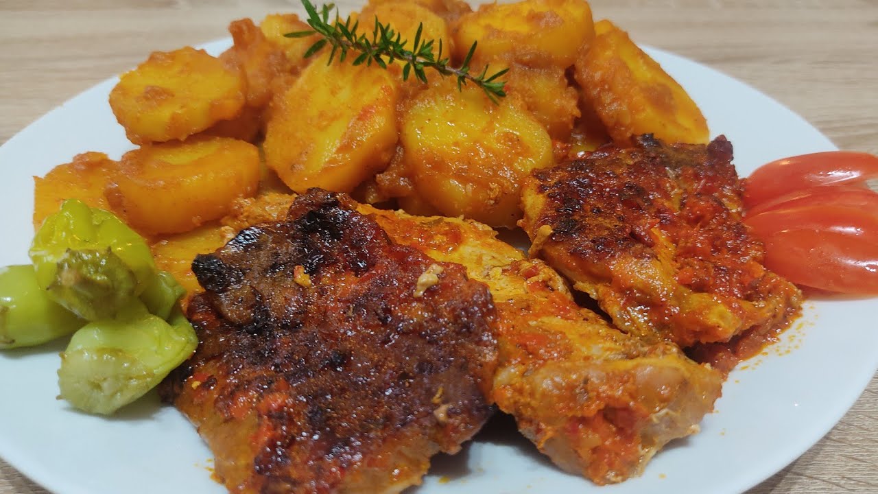 Červené brambory s červeným masem🥩