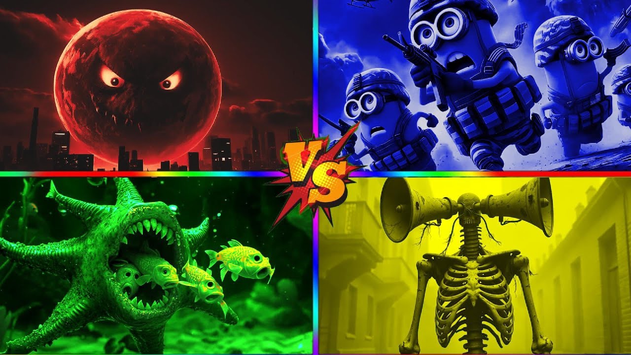 🚀LUNAR MOON🆚SOLDIER MINIONS🆚HUNGRY STAR🆚SIREN HEAD 🎮TILES HOP RHYTM🎮