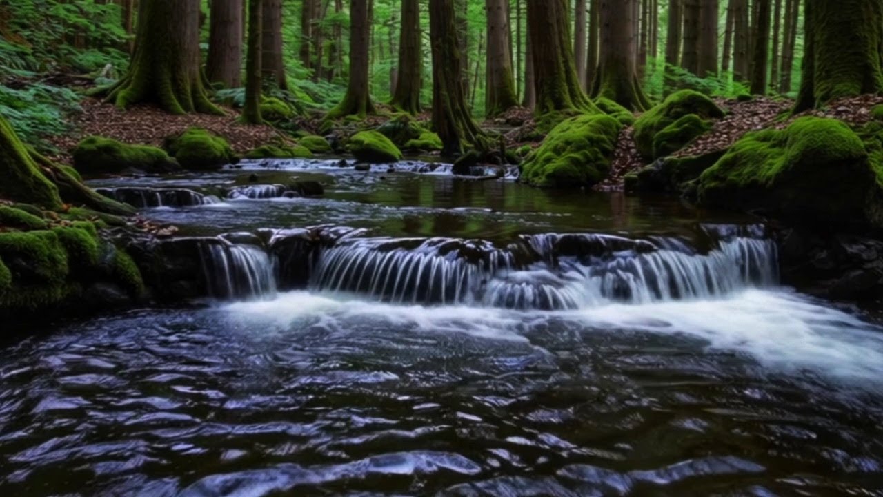 Soft Piano with River Sounds – Peaceful Night Music for Deep Sleep