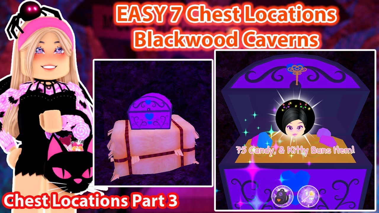 EASY 7 Chest Locations Wickery Cliffs And Blackwood Caverns Royale High Halloween Update Part 3