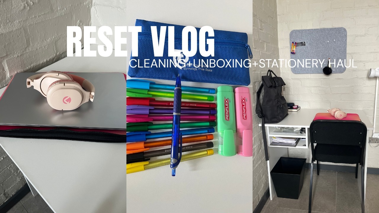 RESET WITH ME: Cleaning+headphones unboxing+stationery haul