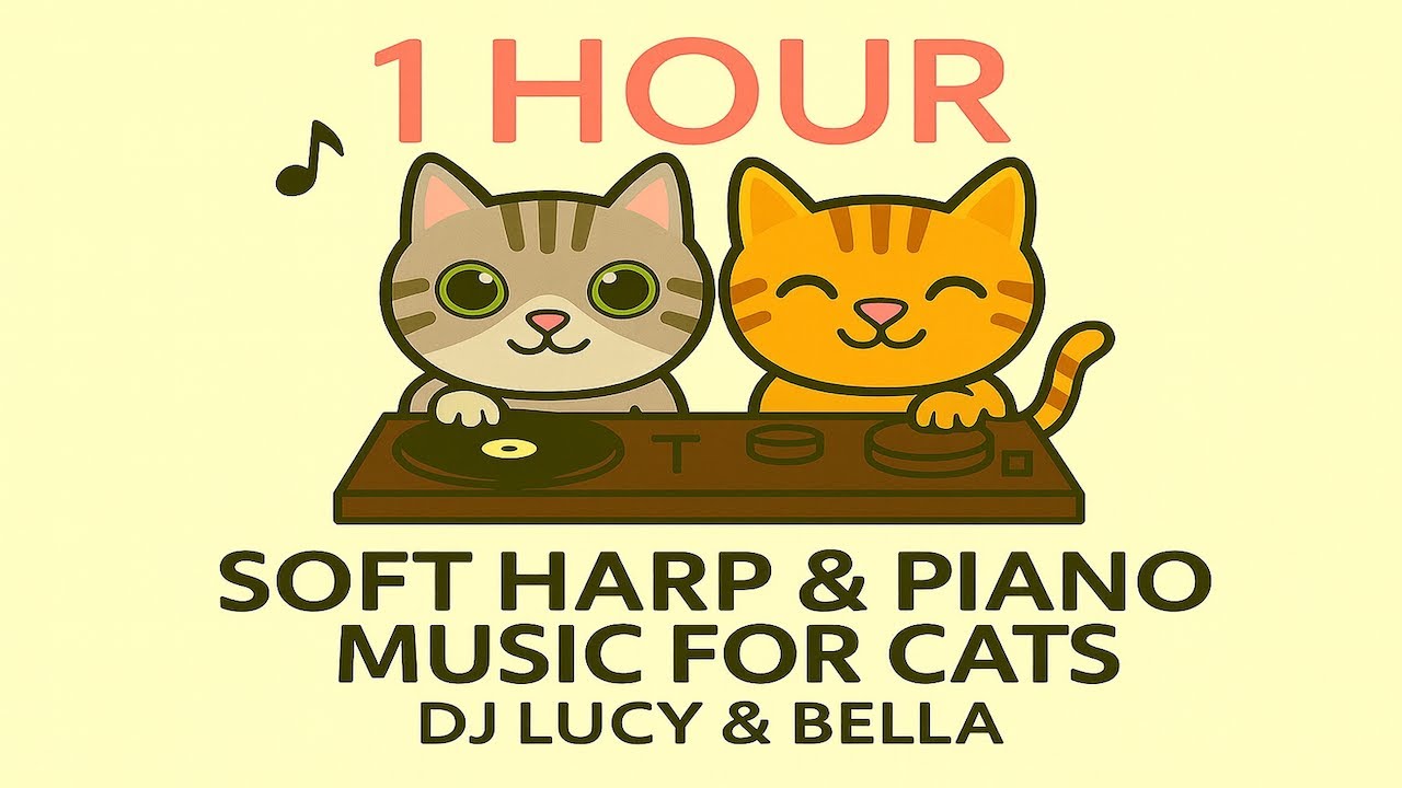 Instant Anxiety Relief for Stressed Cats 🎻 Gentle Harp & Piano | DJ Lucy & Bella
