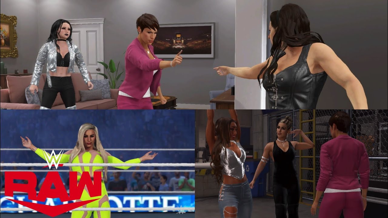 WWE 2K23 RAW JESSICA & MOLLY HOLLY'S SEGMENT + CHARLOTTE'S PROMO + CARMELLA & CHELSEA'S SEGMENT