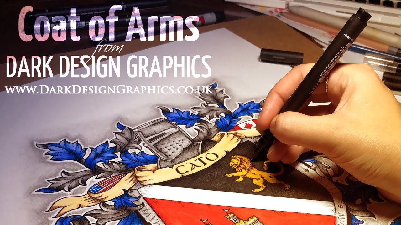 Custom Coat of Arms Tattoo Design - Speed Drawing