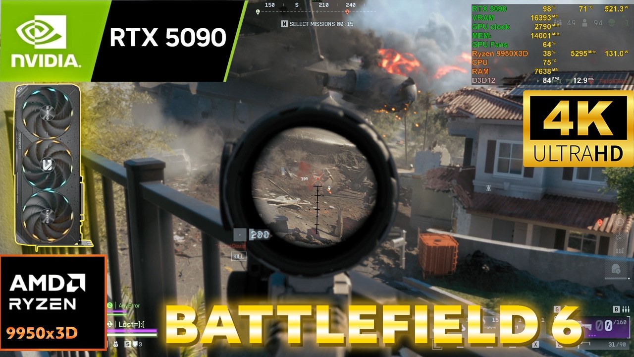 Battlefield 6 4K OVERKILL DLAA | RTX 5090 32GB + Ryzen 9 9950X3D | Gameplay Benchmark