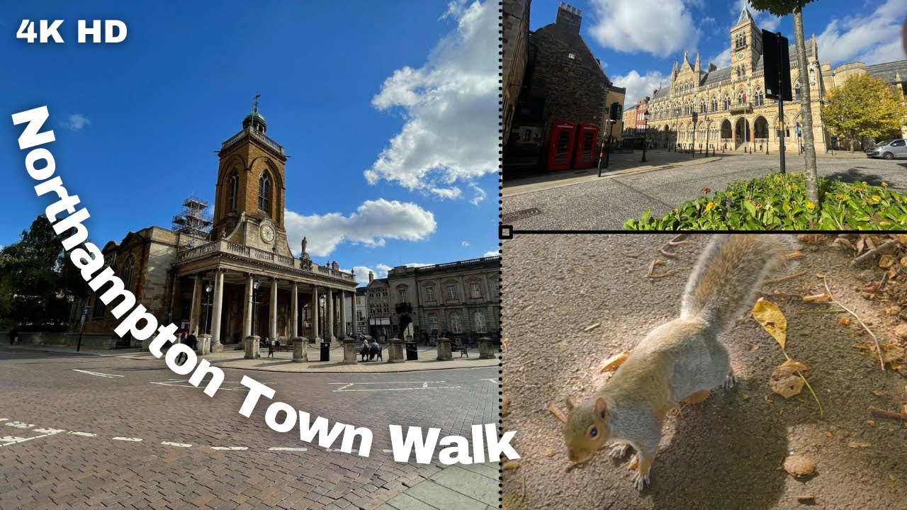 Northampton Walk 4K🌞 Town Centre - Beckets Park🌳 - University of Northampton 📚  | England | UK