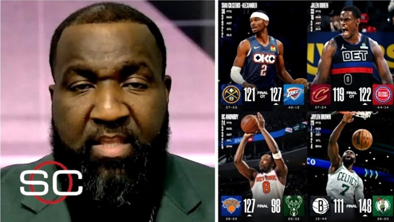 FULL ESPN breaks down SGA scores 36 in return as Thunder upset Nuggets, Pistons stun Cavaliers