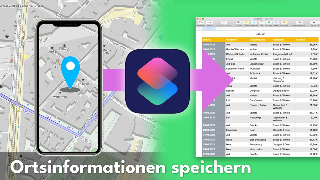 Kurzbefehle: Quittungs-Scanner mit Ortsinfos erweitern