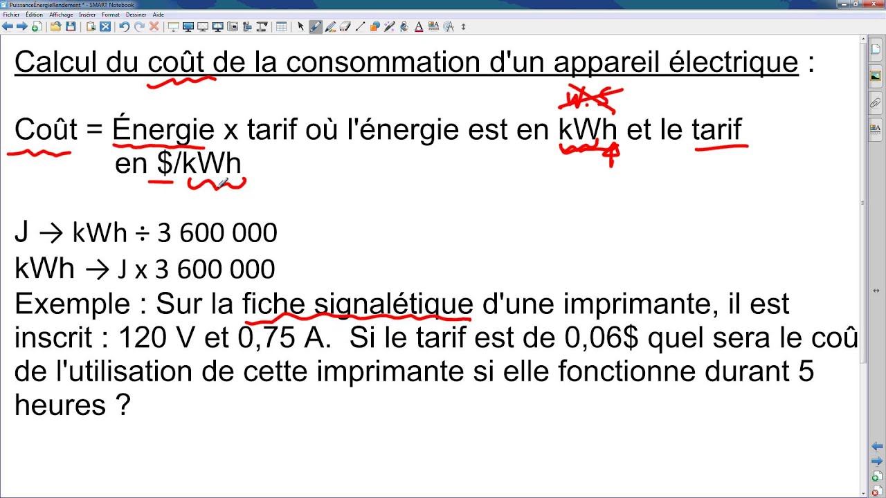 La puissance, l'énergie et le rendement