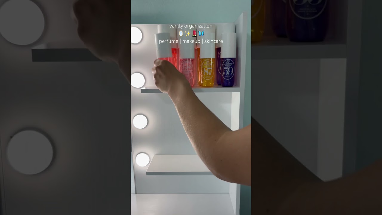 vanity organization 🪞✨💄🦋 #skincare #makeup #organization #beauty #asmr