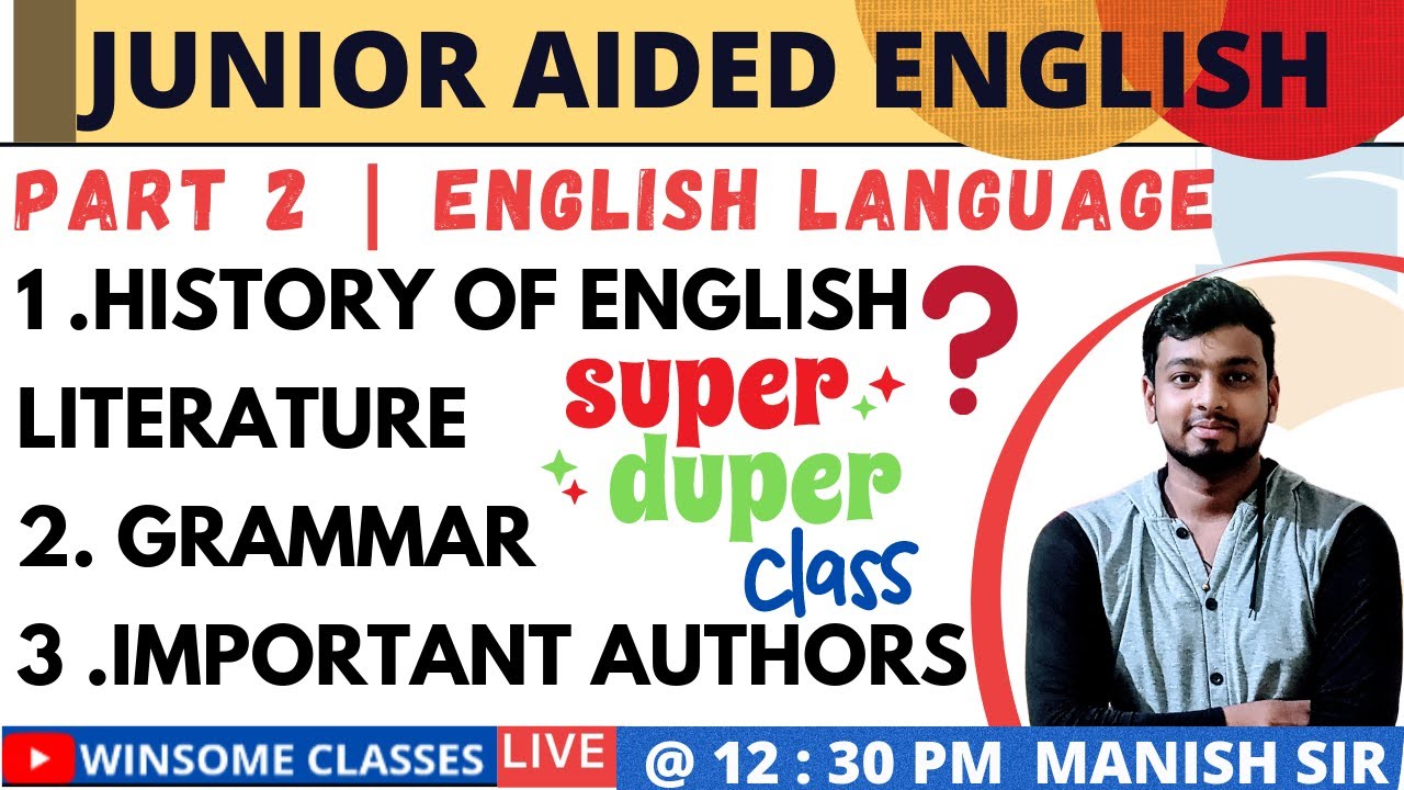 JUNIOR AIDED EXAM | ENGLISH LITERATURE AND GRAMMAR | MARATHON CLASS | MOST IMPORTANT MCQs