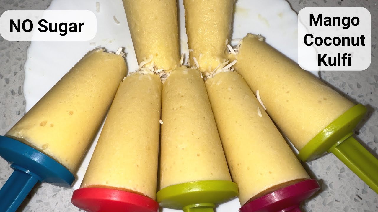 Mango Coconut Milk Kulfi Recipe | मैंगो नारियल दूध कुल्फी | Easy Ice Cream Recipe | Sugar-Free