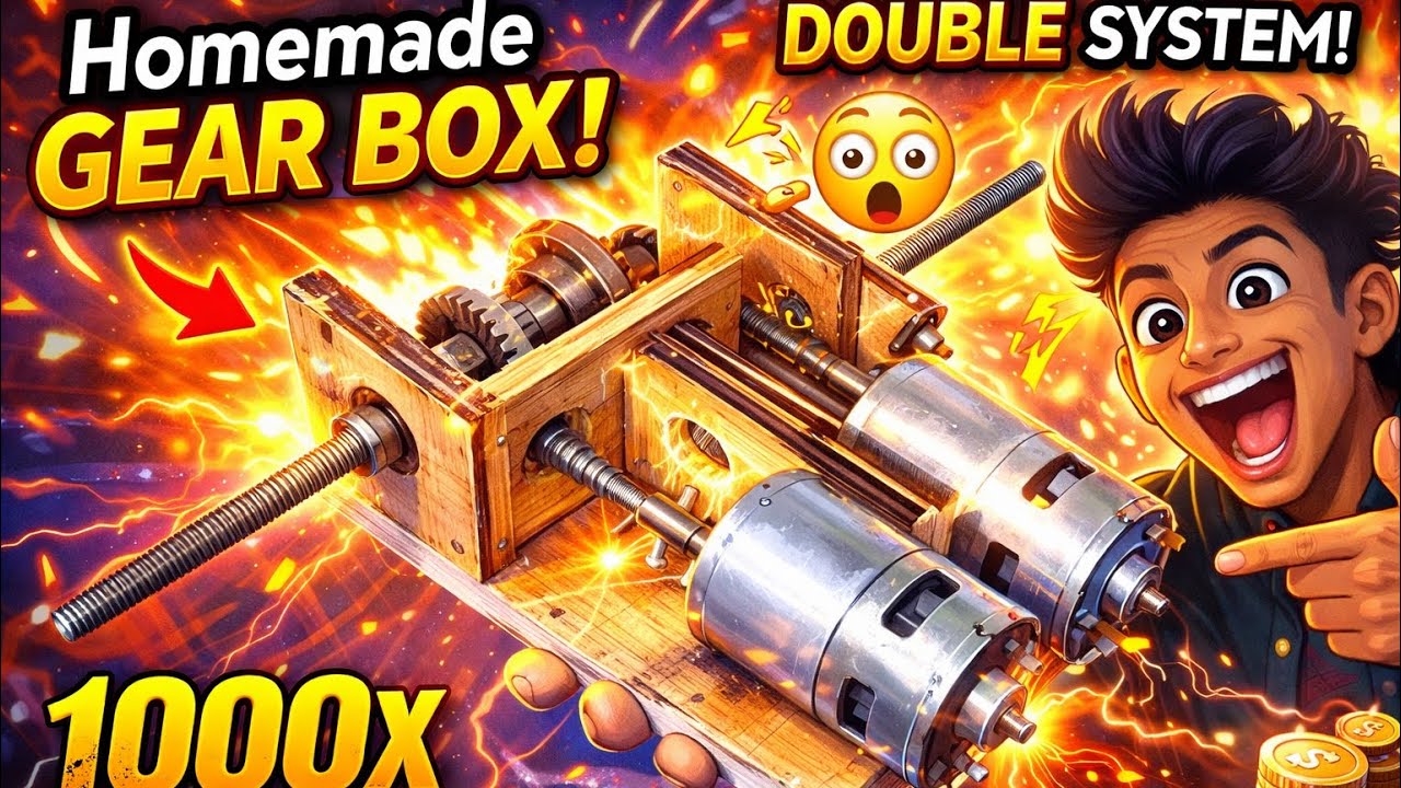 घर पे बनाओ Extreme Power GearBox   How To Make High Power Gear Box For 775 Motor At Home