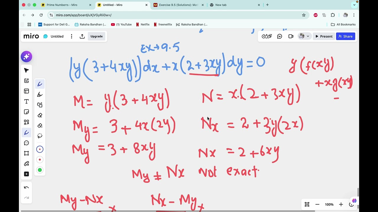 Non Exact Differential Equations