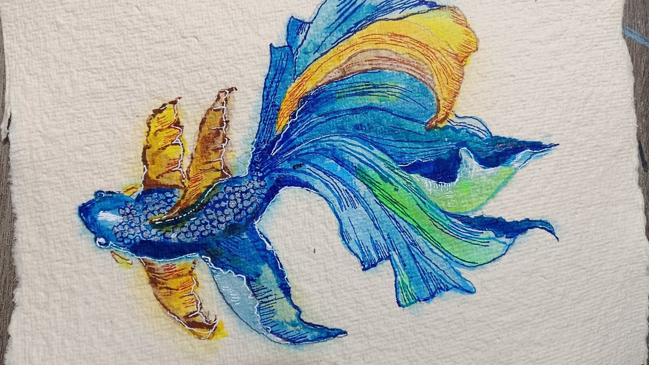 Acrylic paint fish painting/easy acrylic paint 