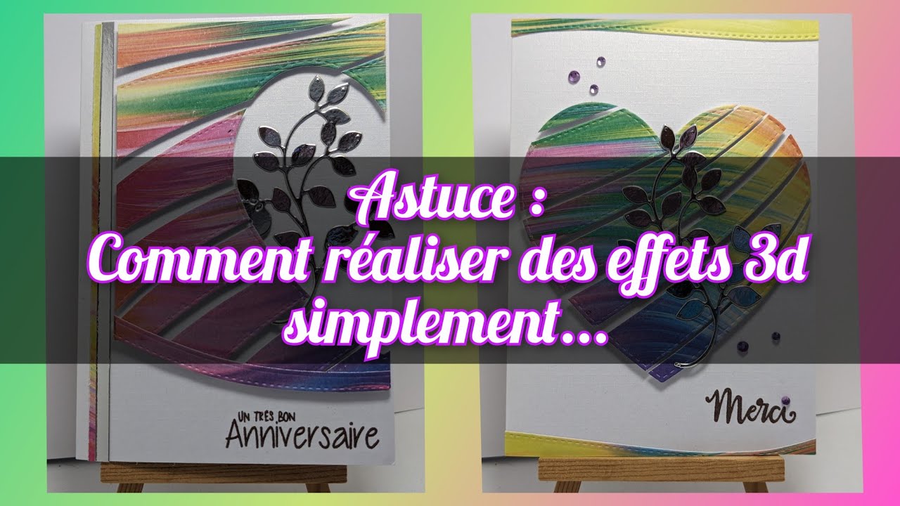 💜 Tuto - Quelques cartes avec du Press'n seal pour de jolies cartes 3D 🕶️💜