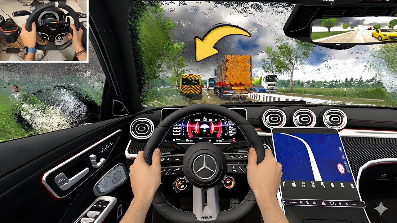 Smooth Relaxing Drive with Mercedes Benz AMG  through Narrow Roads - Euro Truck Simulator 2