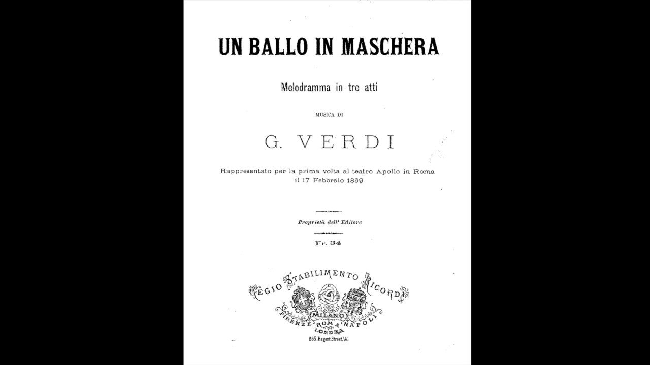'Alla vita che t'arride' from Un ballo in maschera/Verdi
