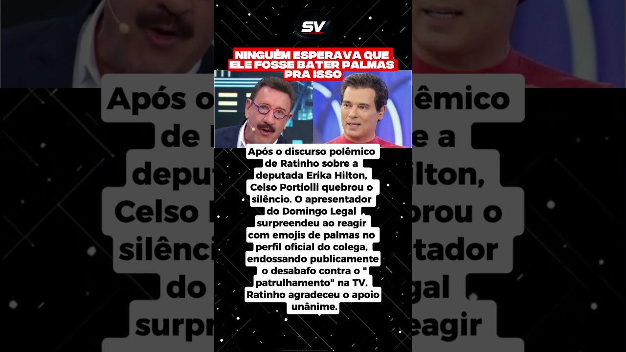 Celso Portiolli toma atitude após fala de Ratinho sobre Erika Hilton 😱📺