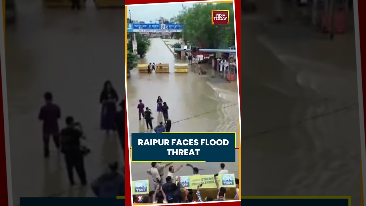 Raipur Rain Havoc: Kharun River Overflows At Mahadevghat #shorts #flood #rainfall