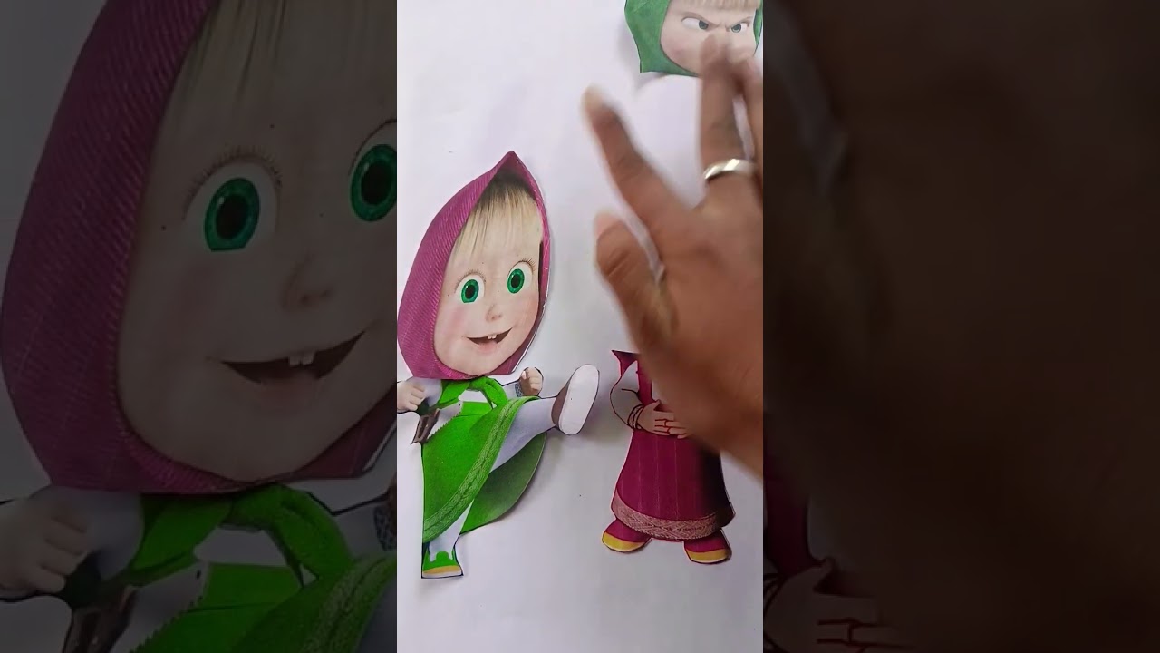 angry green beautiful little queen 👑 masha kicking innocent masha