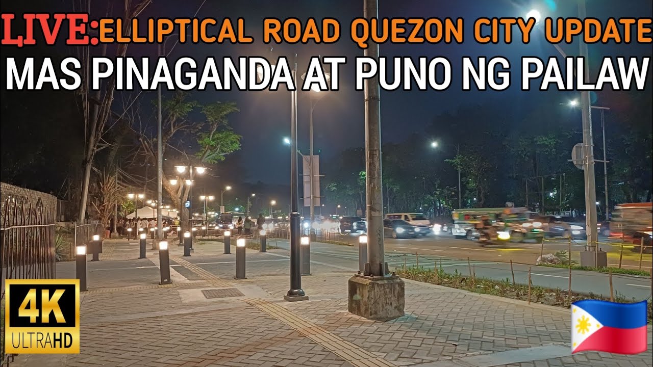 WOW! MAS PINAGANDA AT PUNO NG PAILAW ANG SIDEWALK | ELLIPTICAL ROAD QUEZON CITY UPDATE