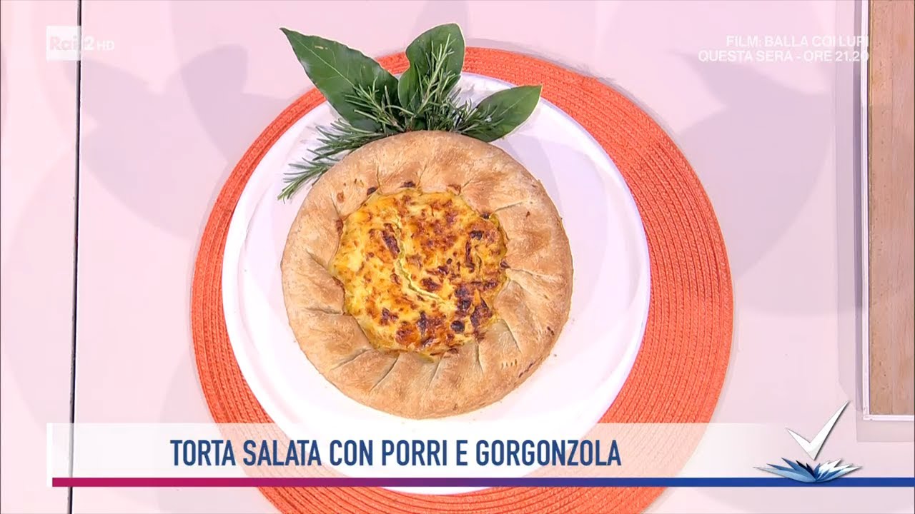 Mattia Poggi - Torta salata con porri e gorgonzola - Detto Fatto 16/03/2022
