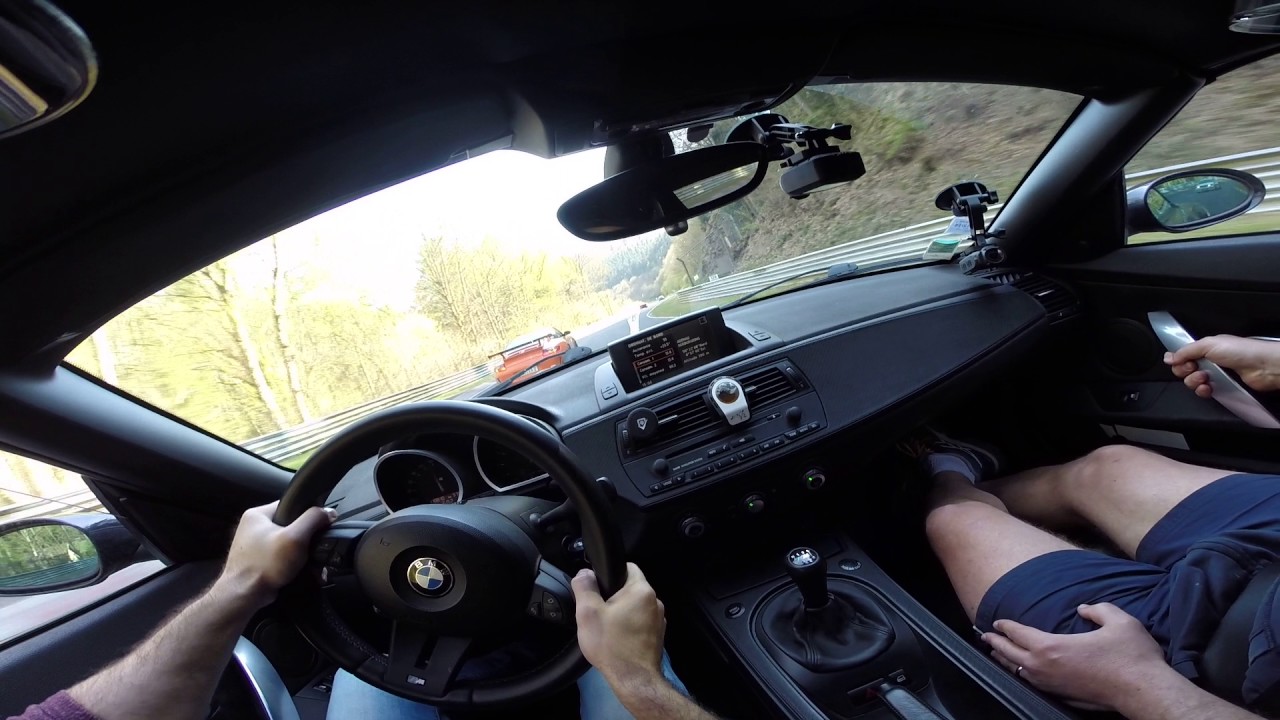 Z4M Nurburgring onboard chasing GT3 RS and 458 Italia under heavy traffic