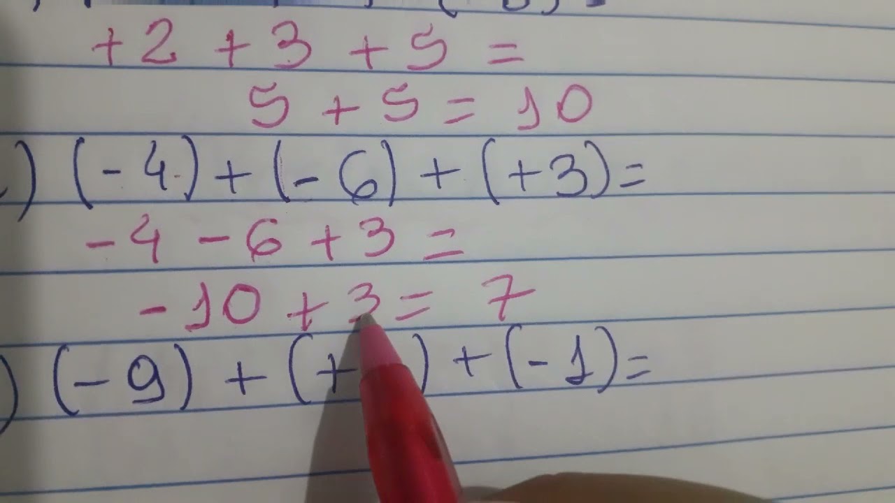 Adição de números inteiros e jogo de sinais