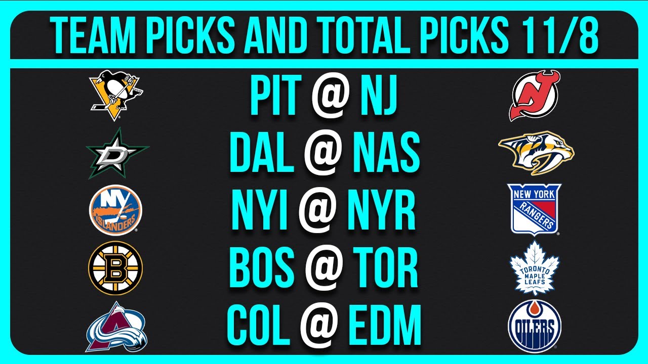FREE NHL Picks Today 11/8/25 NHL Picks and Predictions