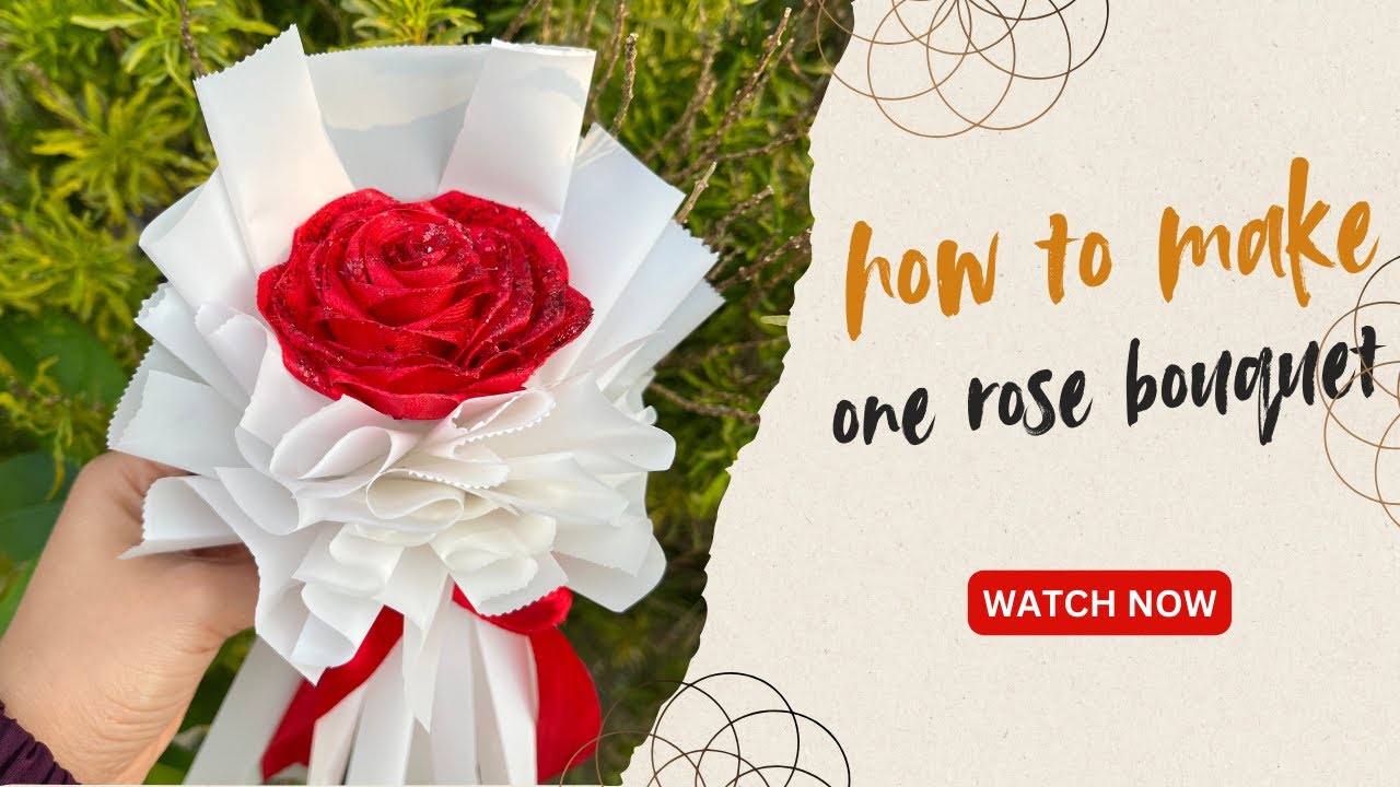 How to Make a One Rose Bouquet Step by Step 💐 #bouquet #handmade #foryou #trending #viral #subscribe
