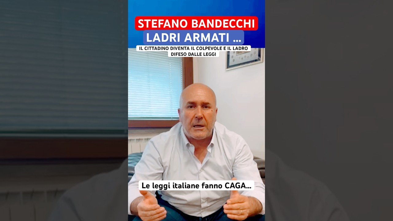 LADRI ARMATI ...IL CITTADINO DIVENTA IL COLPEVOLE #bandecchi #leggiitaliane #ladriarmati #soluzione