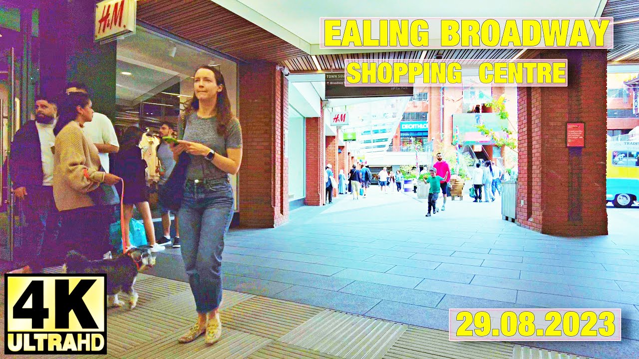 Ealing Broadway shopping centre walking tour | London borough of Ealing | 4K | 29.09.2023