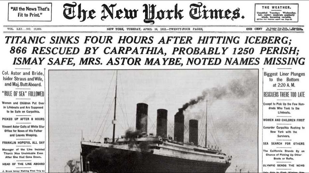 Rare Complete 1912 News Reel Footage Of The Titanic Disaster