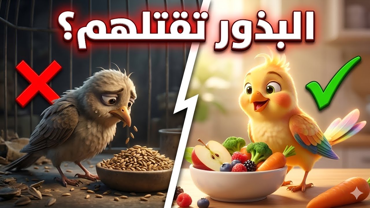 البذور تقتل طيورك! ⚠️ الدليل العلمي للتغذية الصحيحة (2026)