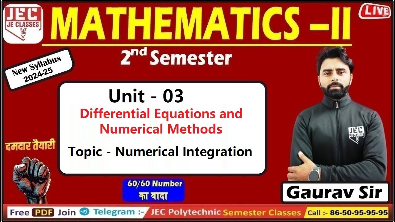 #35 Mathematics -II  Class || UPBTE 2nd Semester Mathematics -II Class By Gaurav Sir || JE CLASSES
