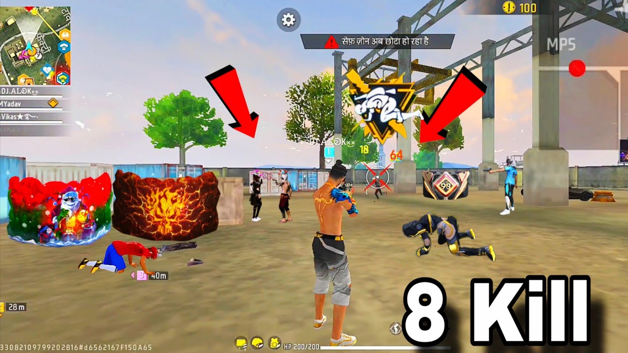 Factory King Alok Bhai AC80 & MP5 Squad Gameplay 8 kill free fire video... 