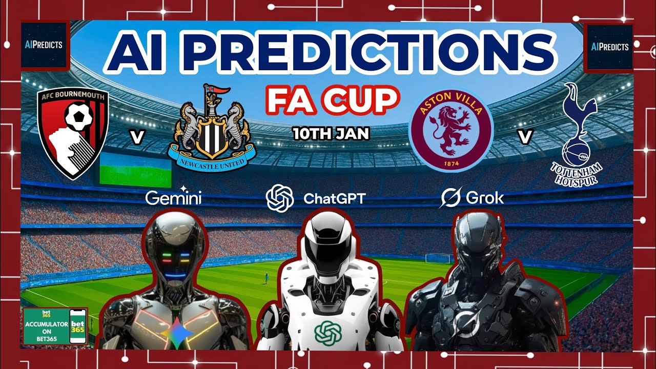 Grok v ChatGPT v Gemini - AI Football Predictions | FA Cup Round 3 - 10th January (Ft. AI Bet)