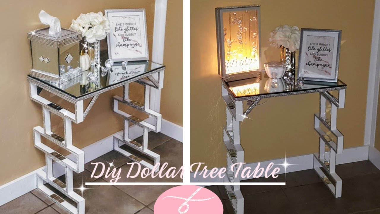 DIY Dollar Tree Table | DIY Large End Table | Mirror Furniture | DIY Room Decor | Display Table