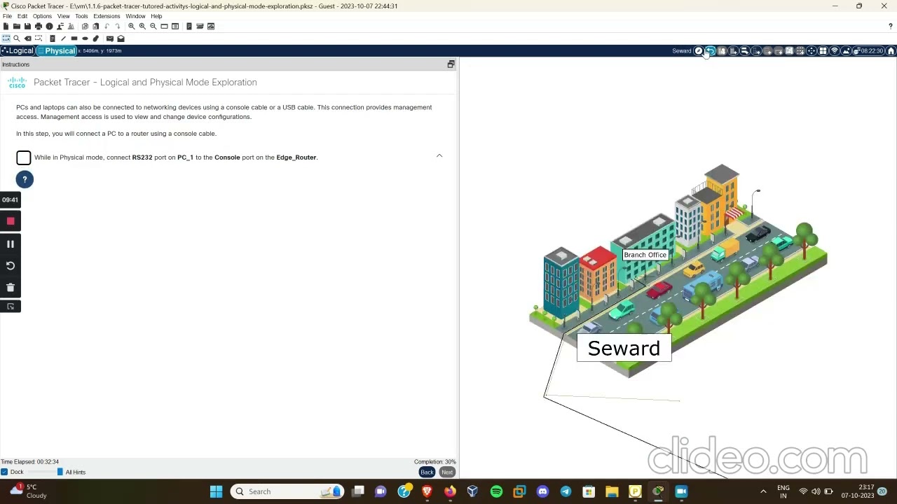The Cisco Packet Tracer Tutored Activity- Physical and Logical Mode Exploration