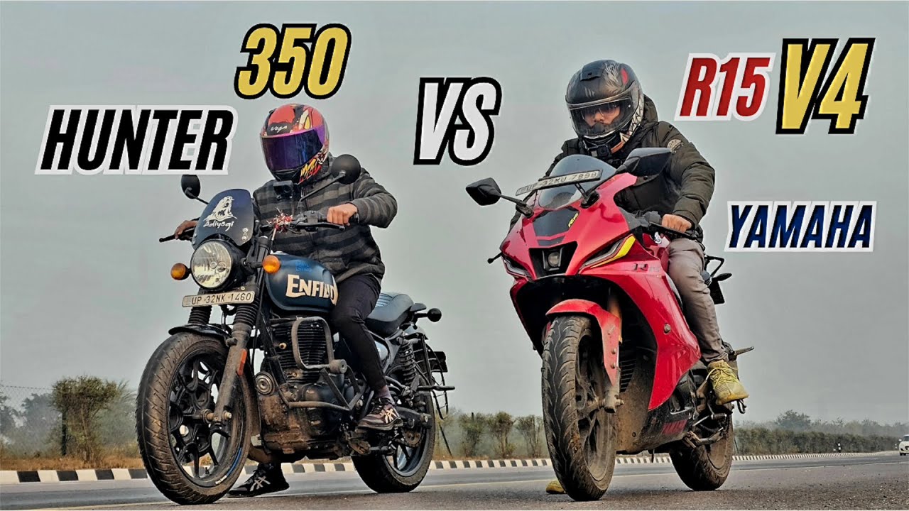 RE HUNTER 350 vs YAMAHA R15 V4 🔥 | ye to ekdam hi unexpected ho gaya😱