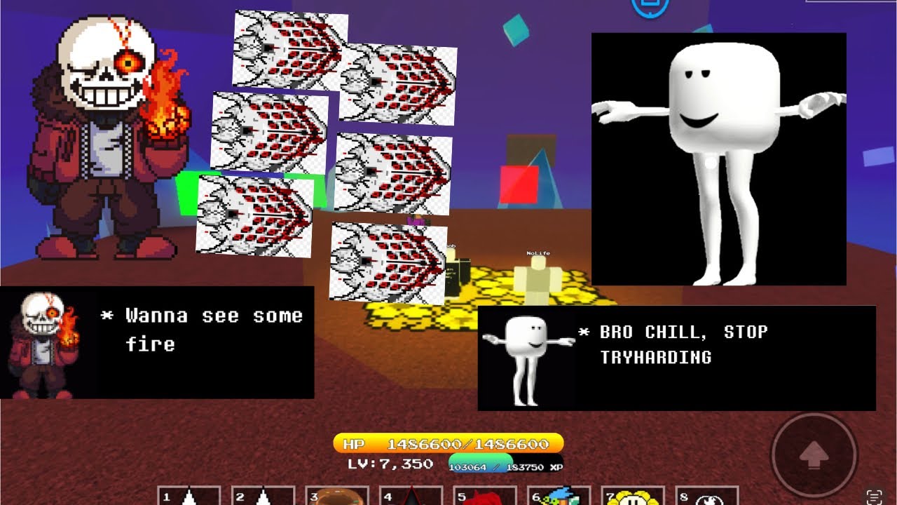 Trying the new hardtale sans boss fight in Unwavering Soul (Roblox)