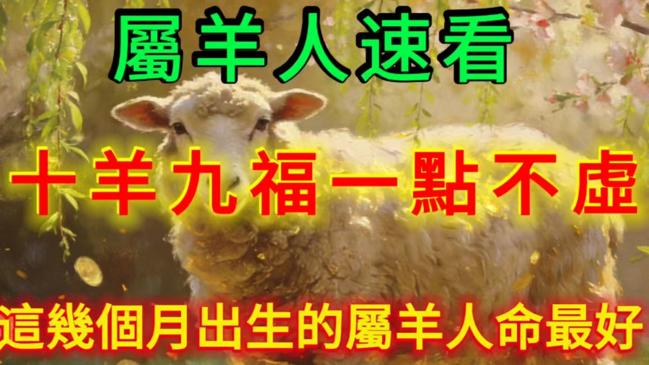 十羊九福不是虛！屬羊人必看：哪個月出生的屬羊人最好命，答案准到讓你心服口服！#財富 #補財庫旺財氣 #運勢 #命理