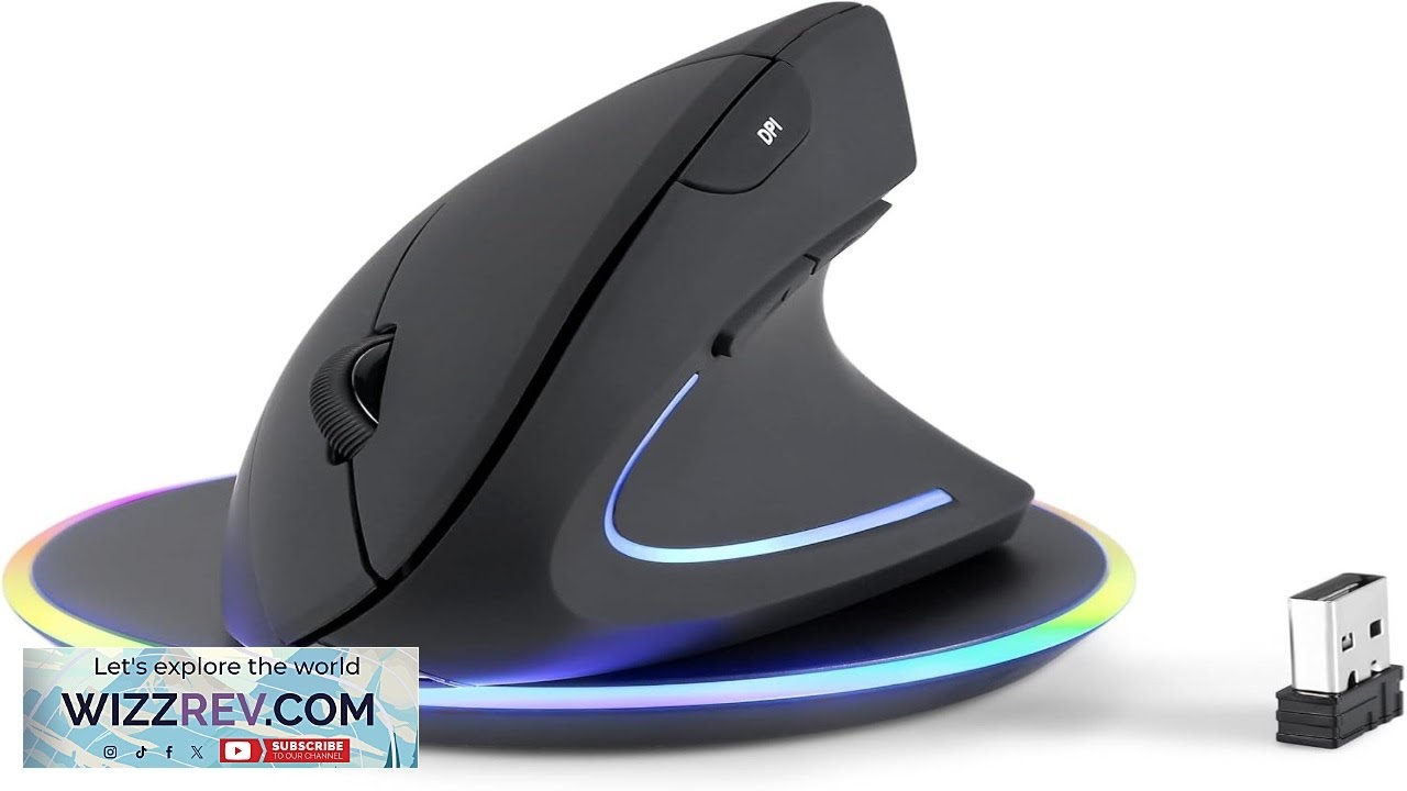 Perixx PERIMICE 713RX Wireless Rechargeable Vertical Mouse Duo Wired and Wireless Charging