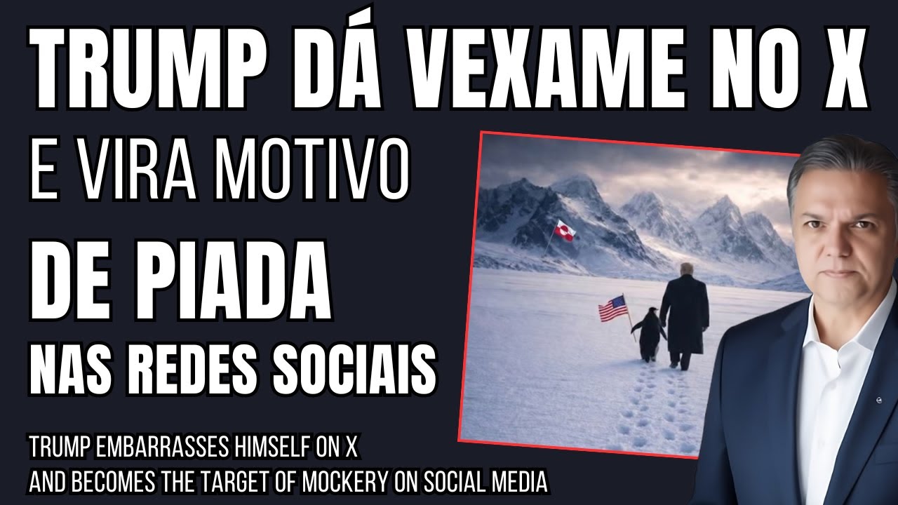 White House posts image of Trump with a penguin in Greenland . “They don’t live in the Arctic”