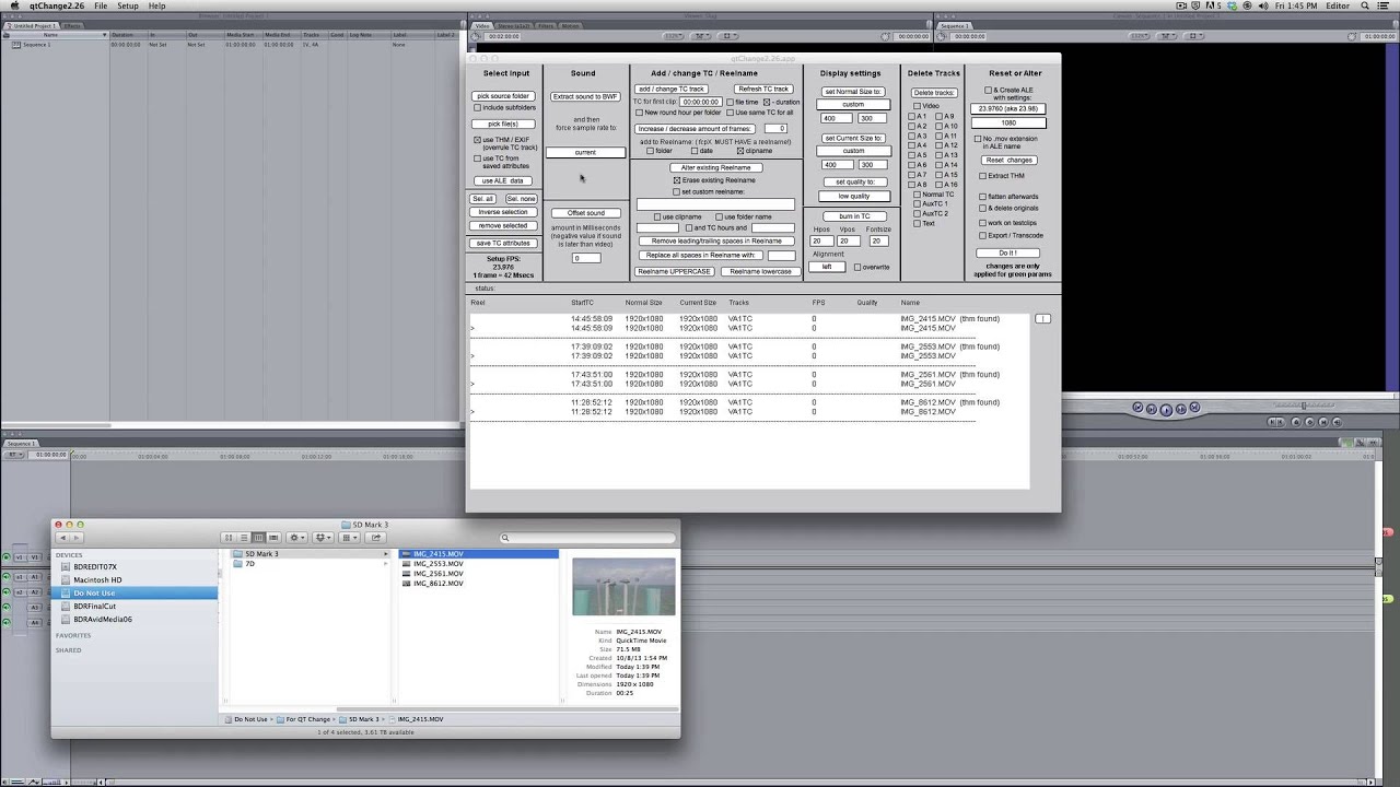 QT Change - Tutorial - Adding Timecode and Reels for a DSLR workflow