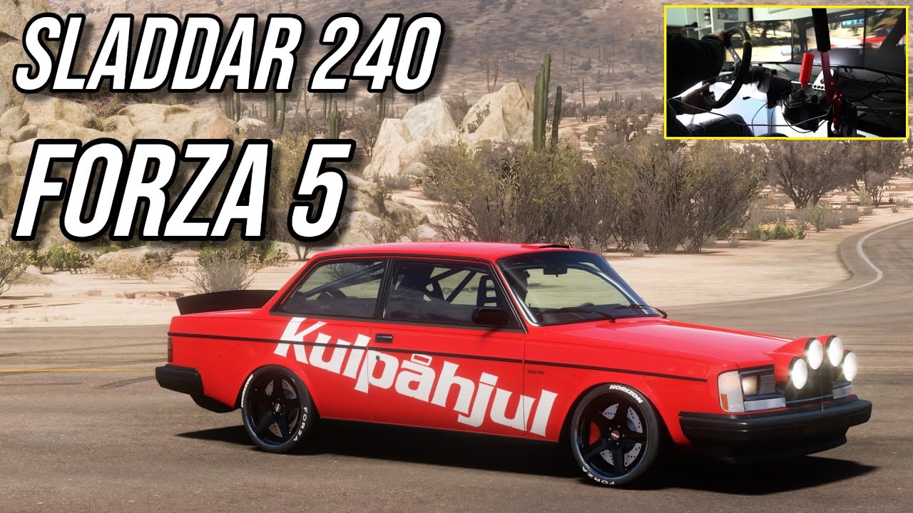 FORZA 5 : Volvo 240 Turbo med ratt och pedaler Logitech g27