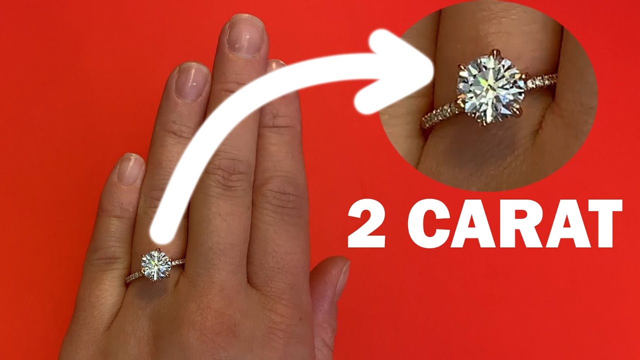 2 CARAT ROUND DIAMOND ON HAND (Size 6 Finger)
