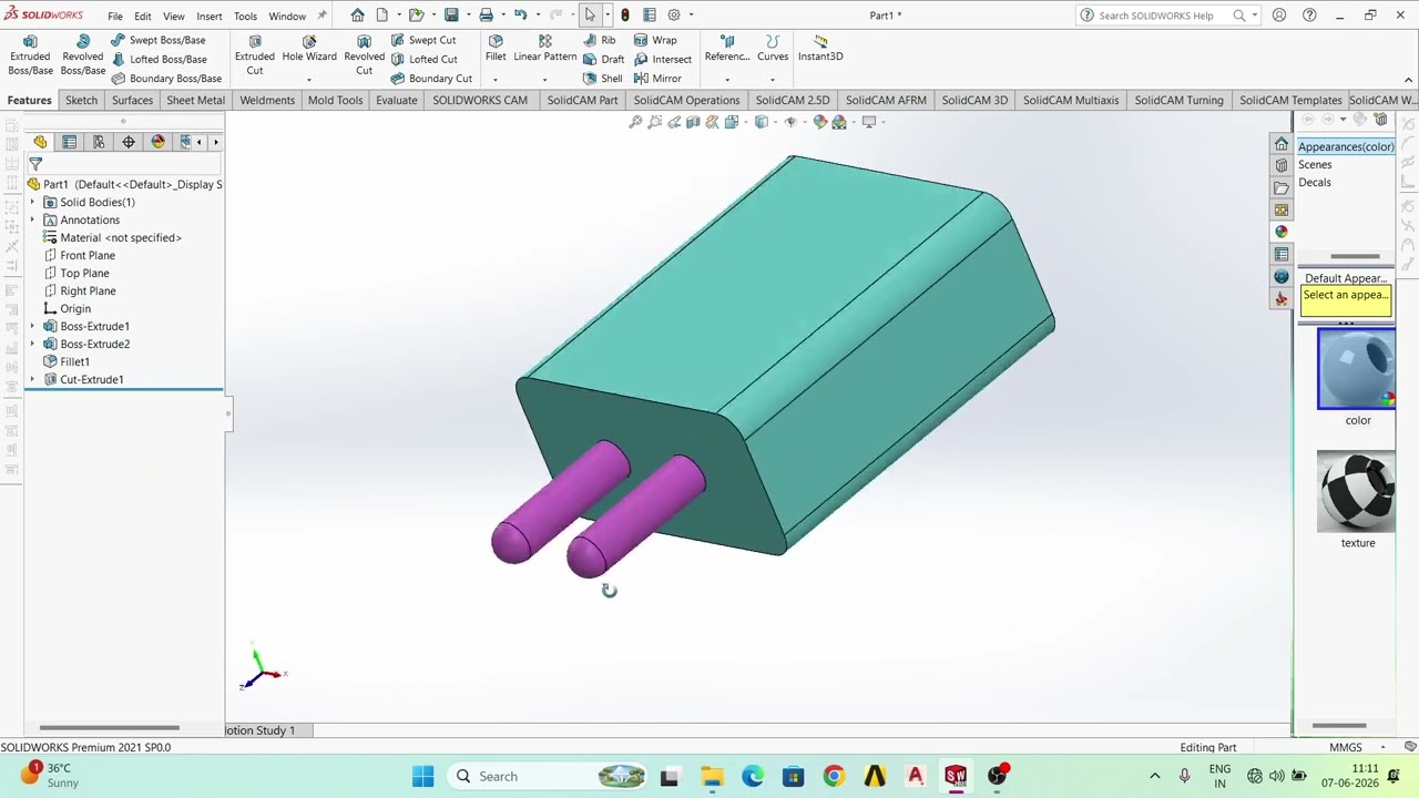 Mobile Phone Charger Adapter Design in SOLIDWORKS | 3D Modeling Tutorial for Beginners